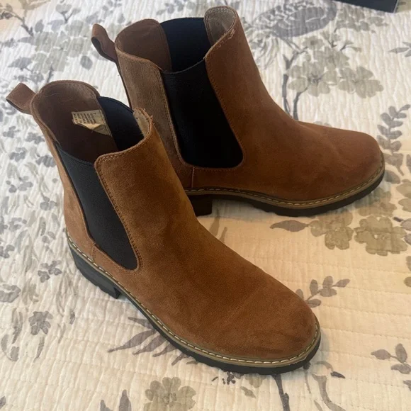 Camel Brown Suede Chelsea Boots - Picture 1 of 6